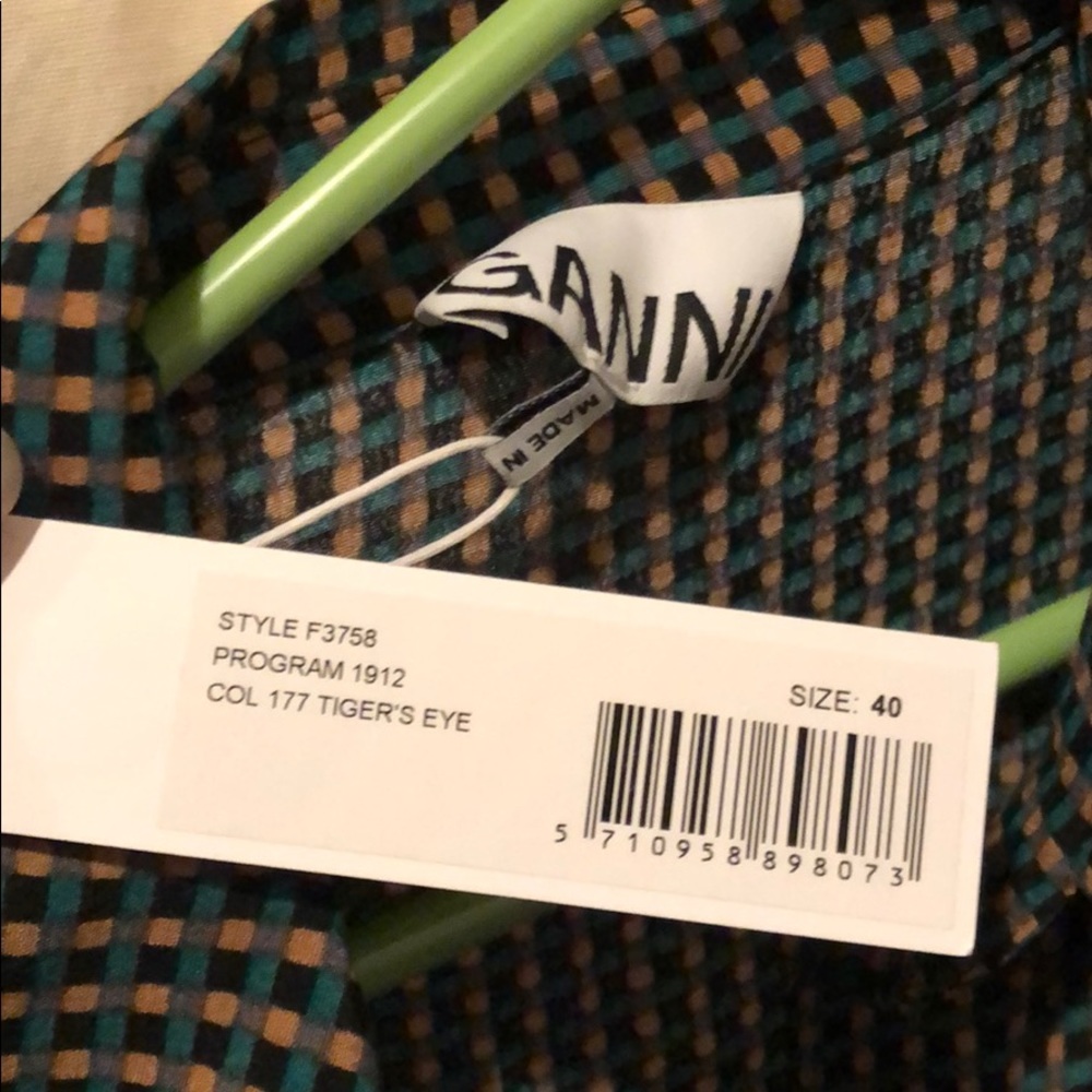 Ganni Shirt Dress with Balloon Sleeves - Picture 8 of 8